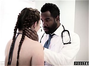 Maddy O'Reilly Exploited into big black cock anal at Doctors examination